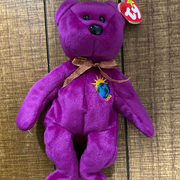 Purple Millennium Beanie Bear Ty Purple Millennium Beanie Baby